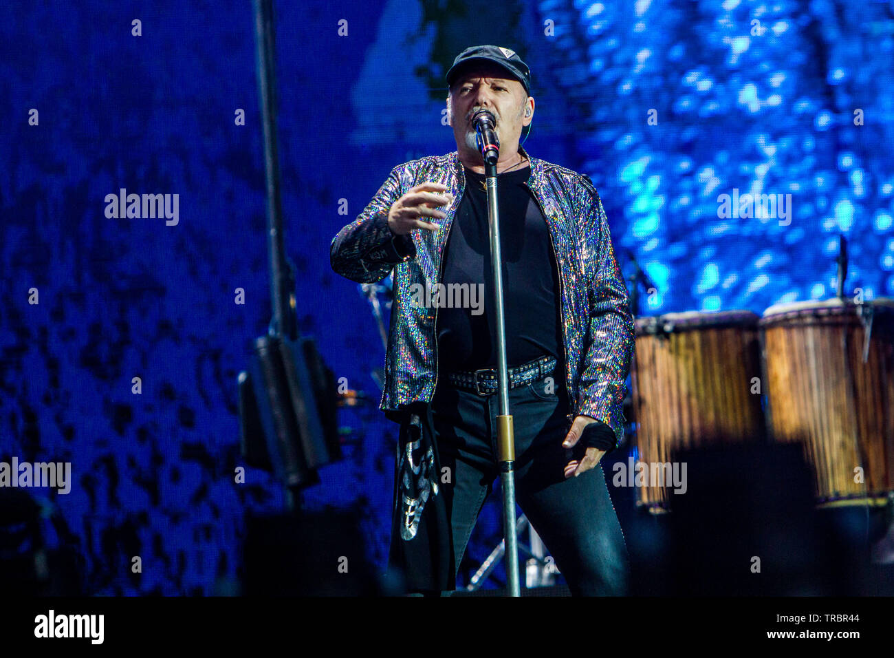 Vasco Rossi in concerto presso lo Stadio San Siro di Milano, Italia, il 01 giugno 2019 Foto Stock