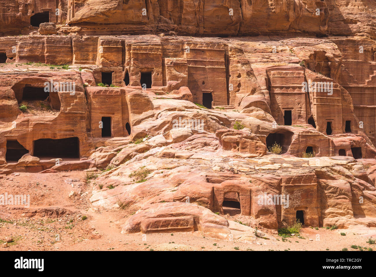 Tradizionale casa grotta di Petra, Giordania Foto Stock