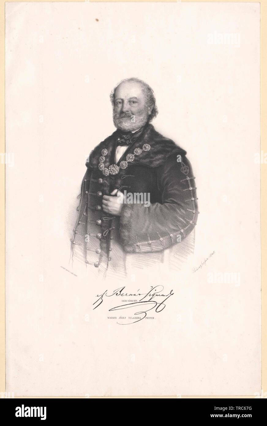 Bernath-Bernathfalva, Zsigmond von, leader tribali del Unvarer county, membro del Landtag ungherese e l'Ungherese Imperial Deputazione 1848, Additional-Rights-Clearance-Info-Not-Available Foto Stock