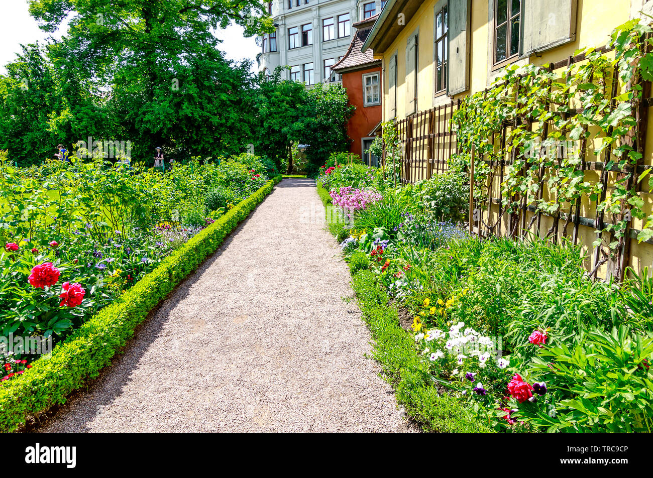WEIMAR, Germania- del Goethe Garden - Il giardino è stato utilizzato da Goethe la moglie per fornire la famiglia con frutta e verdura. Foto Stock