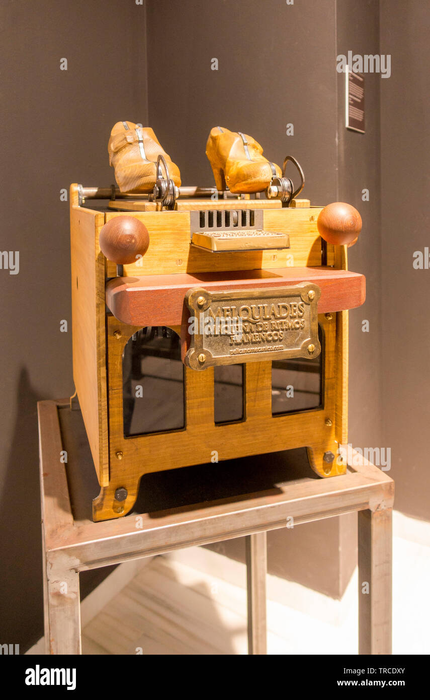 Flamenco rhythm machine, musica interattiva Museo Interactivo de la Música a Malaga, in Andalusia, Spagna. Foto Stock