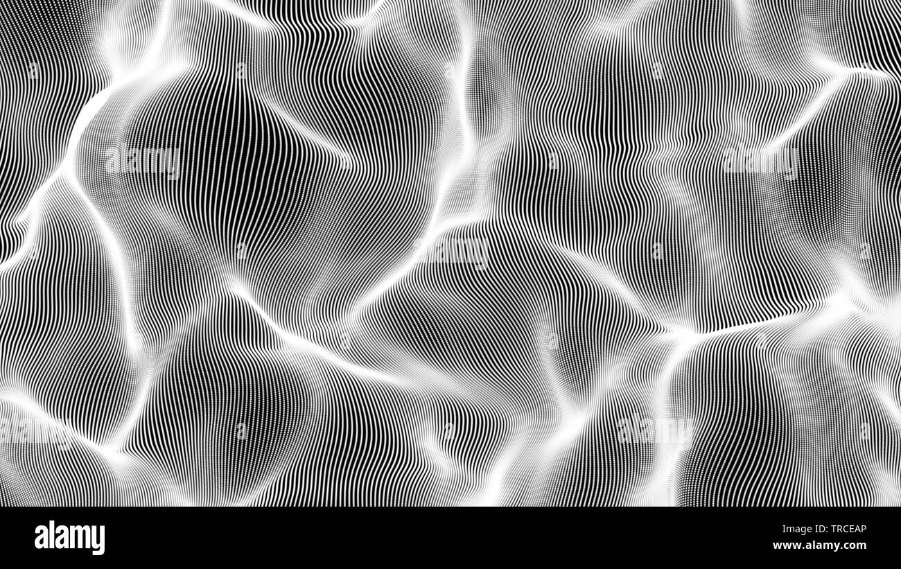 Particelle bianche ondata lo sfondo dell'illustrazione e texture Foto Stock
