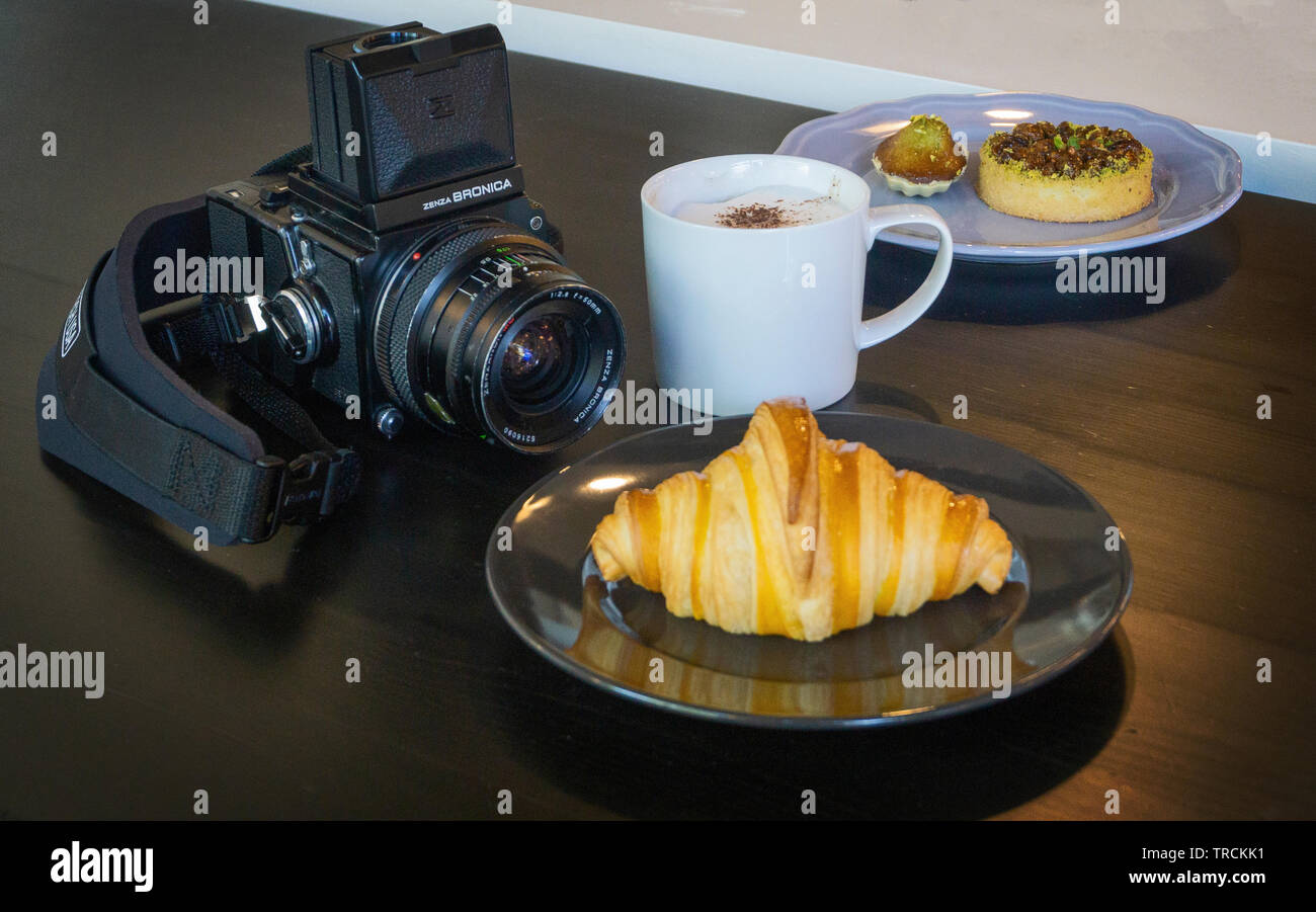 La fotocamera e la pasticceria Calgary Alberta Canada Foto Stock