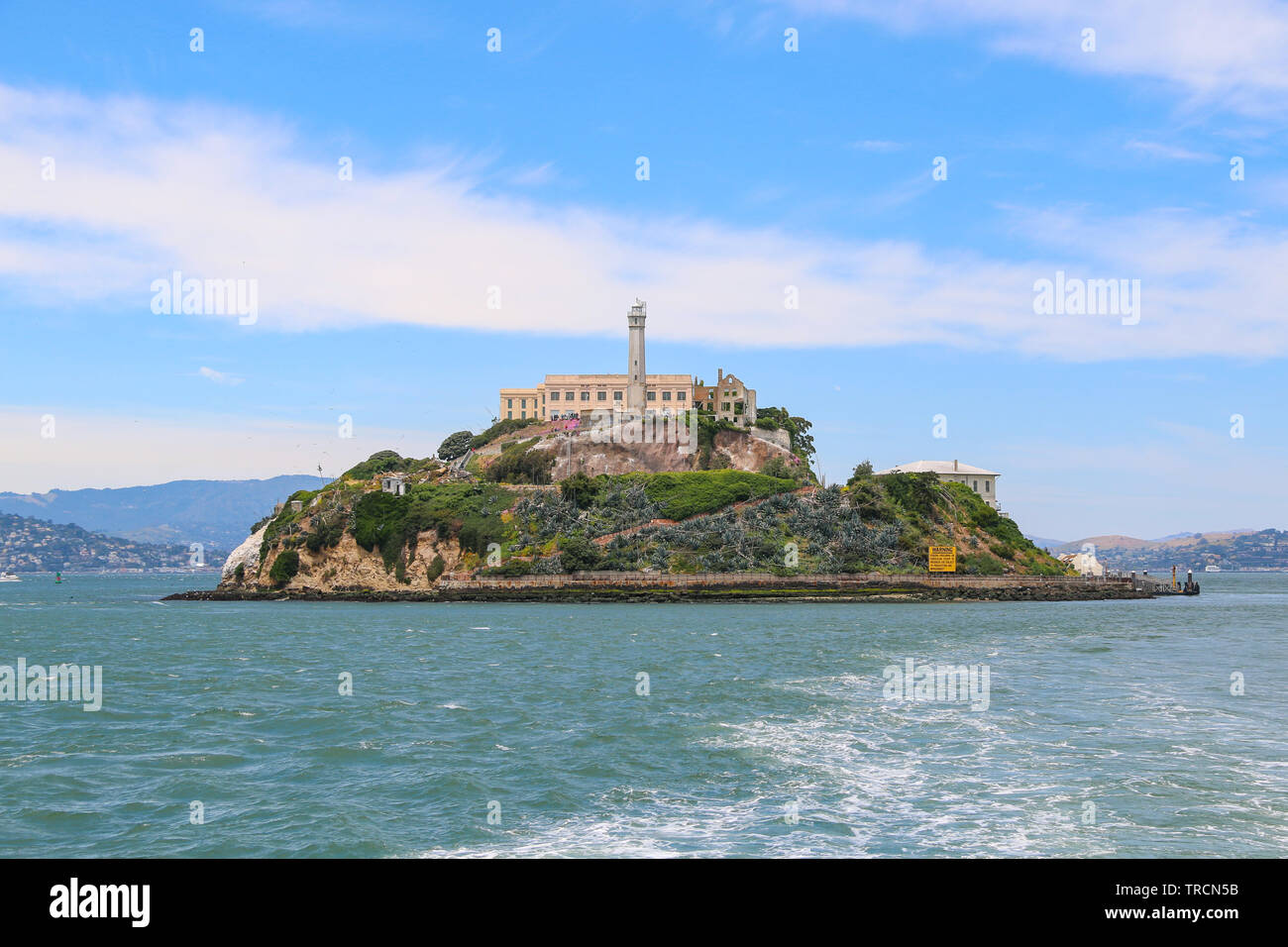 Isola di Alcatraz e la baia di San Francisco, California Foto Stock