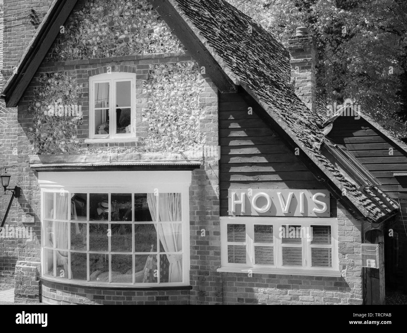 Old Bakery con Hovis ha segno, Hambleden Village, Wycombe distretto, Berkshire, Inghilterra, Regno Unito, GB. Foto Stock