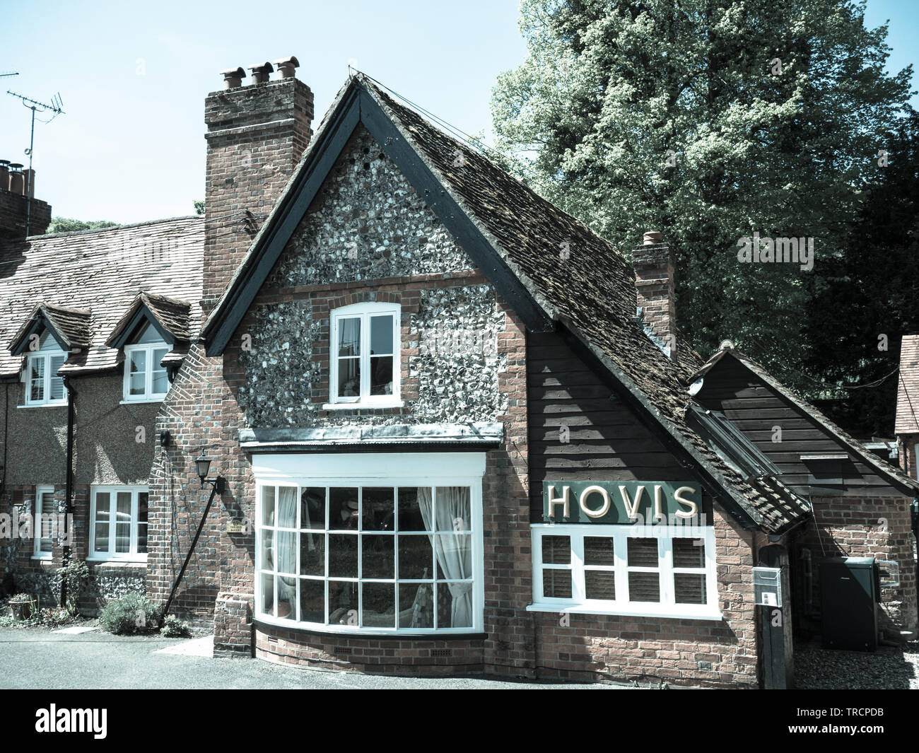 Old Bakery con Hovis ha segno, Hambleden Village, Wycombe distretto, Berkshire, Inghilterra, Regno Unito, GB. Foto Stock