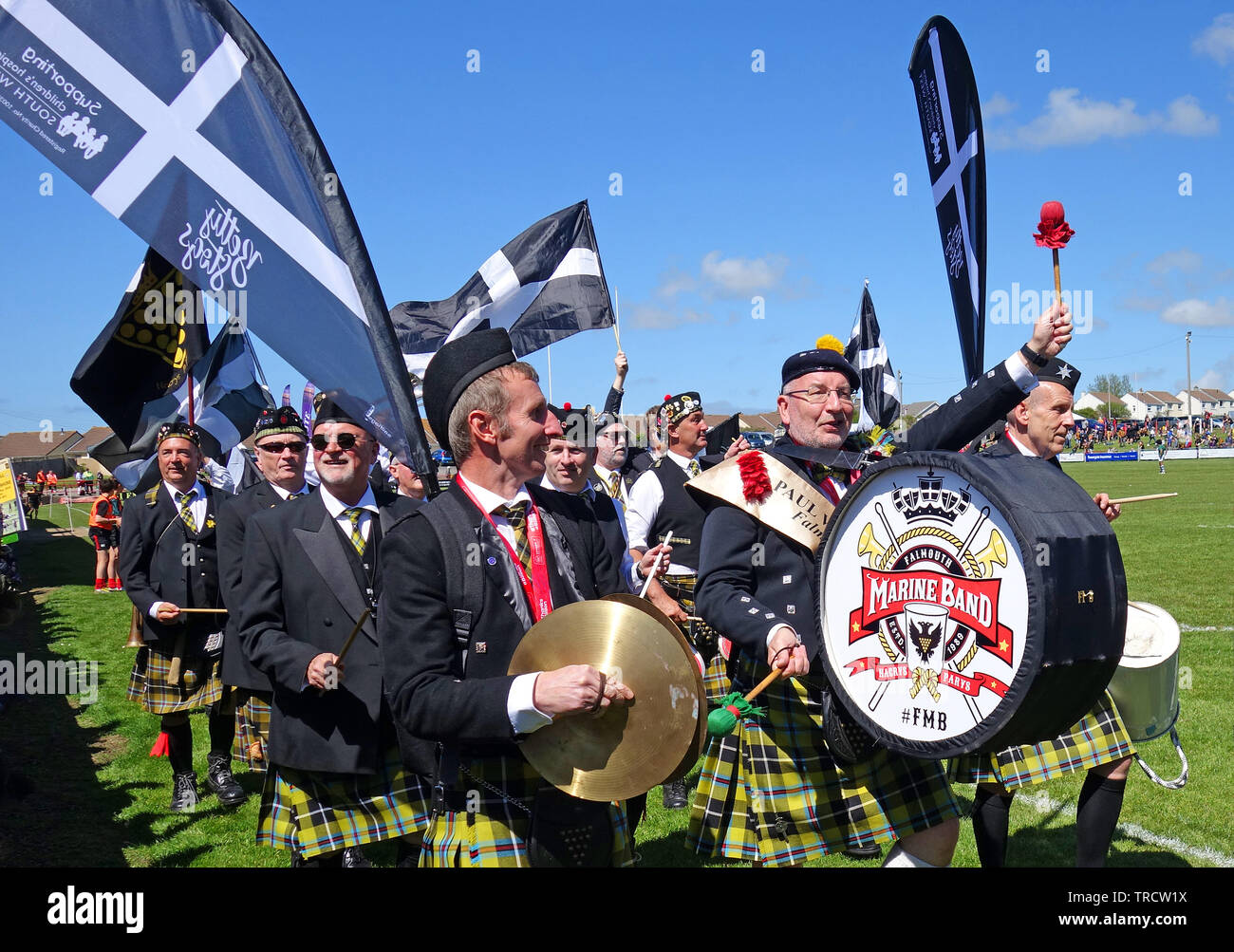 Esercito trelawneys a cornwall rugby county gioco in Redruth, Cornwall, Inghilterra Foto Stock