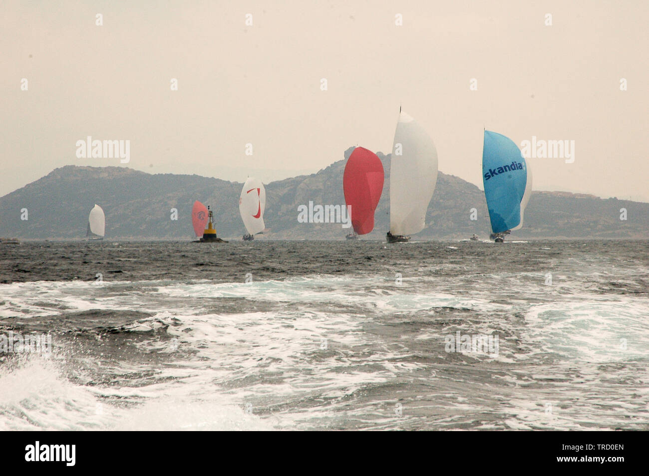 Editorial SARDEGNA - Settembre 2005: i partecipanti nella maxi yacht Rolex Cup boat race Foto Stock