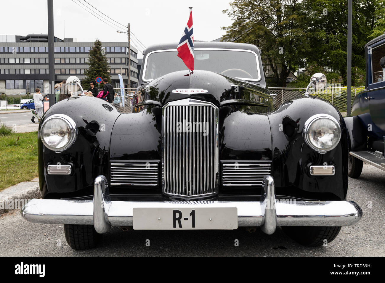 Humber Pullman Imperial 1951. La vettura che apparteneva al re Olav V di Norvegia. Classic Cars esposti al Laksevaag, Bergen, Norvegia. Foto Stock