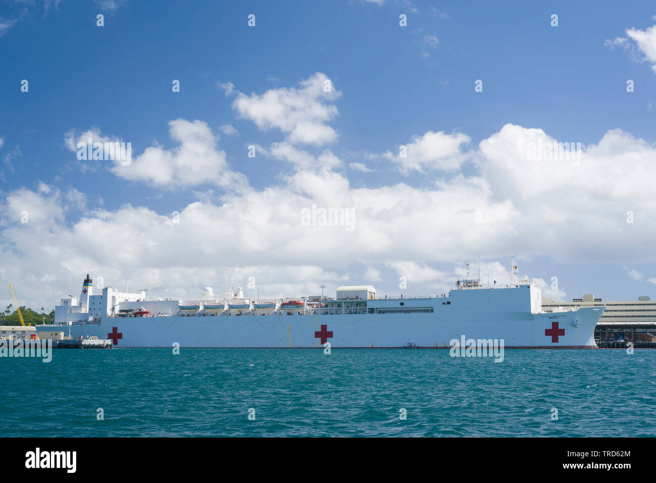 USNS misericordia a Pearl Harbor, Hawaii Foto Stock