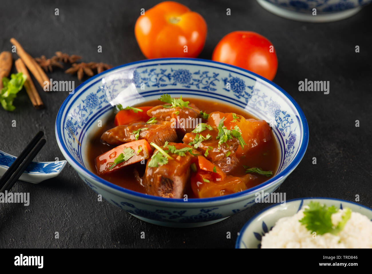 Bo Kho - Vietnamita stufato di manzo con pane o riso Foto Stock