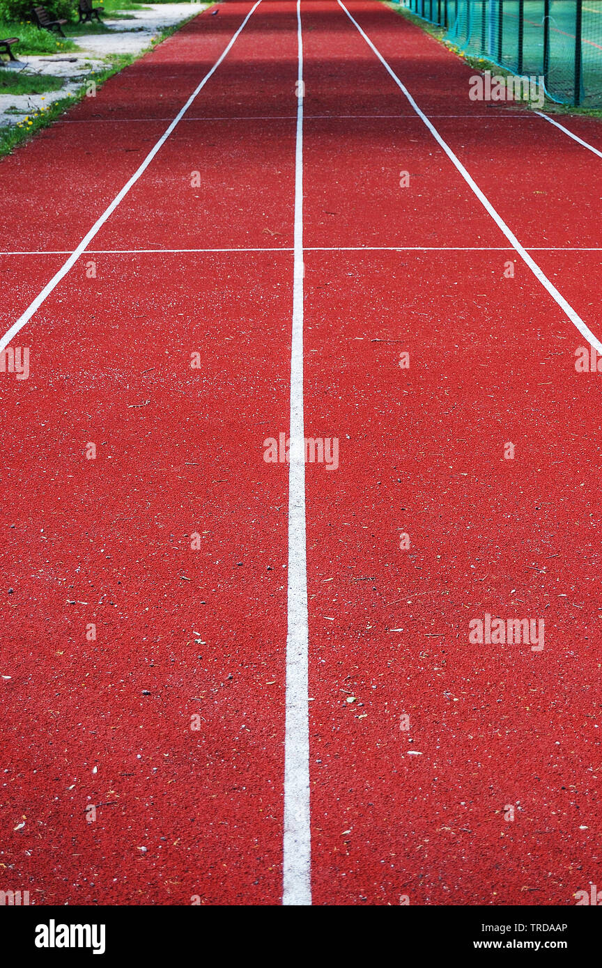 Pista di atletica Foto Stock