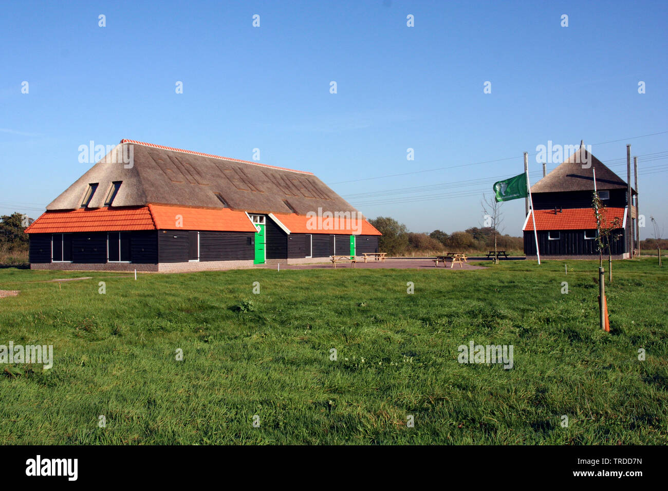 Fienile e un edificio delle esposizioni De Olde Maten, Paesi Bassi Overijssel Foto Stock