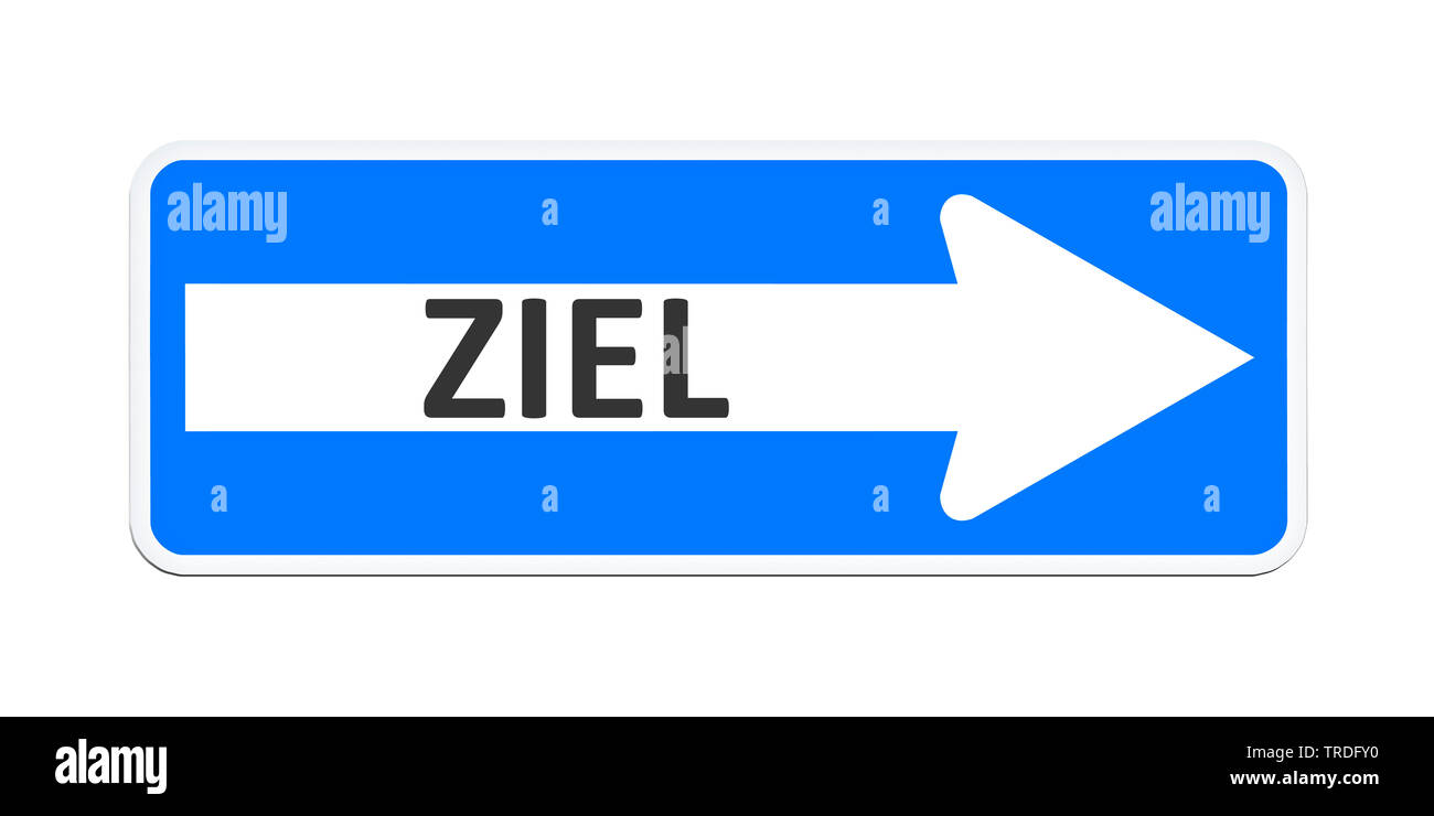 La computer grafica 3D, un modo segno di scritte ZIEL contro uno sfondo bianco Foto Stock