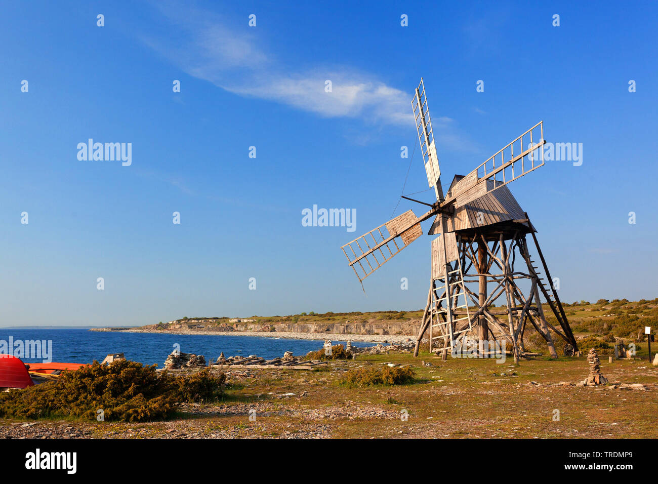 Mulino stoneground Jordhamn, Svezia, Oeland Foto Stock