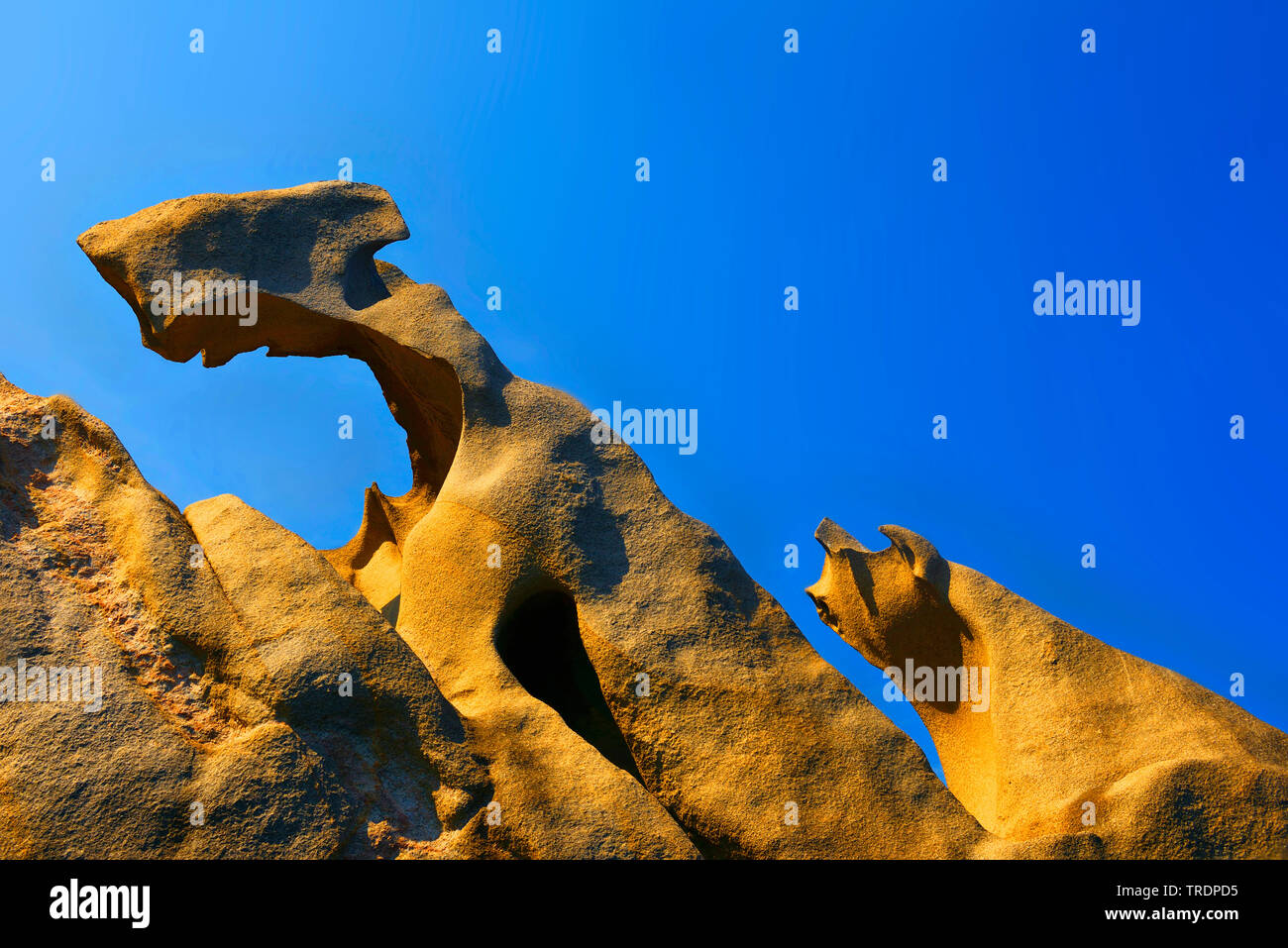 Strano rock, Francia, Corsica, Propriano, Campomoro Foto Stock