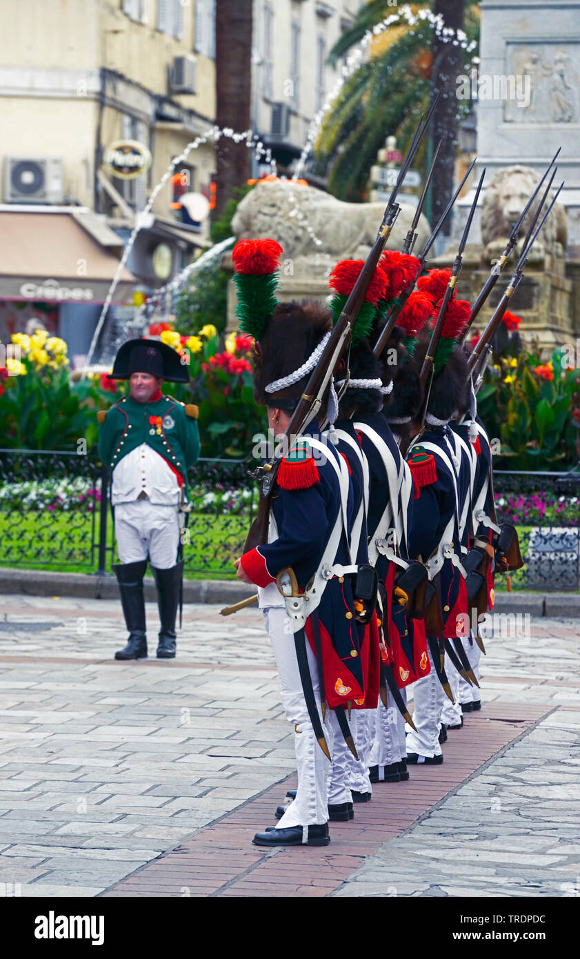 I soldati di Napoleone Bonaparte esercito al XIX secolo, Francia, Corsica Ajaccio Foto Stock