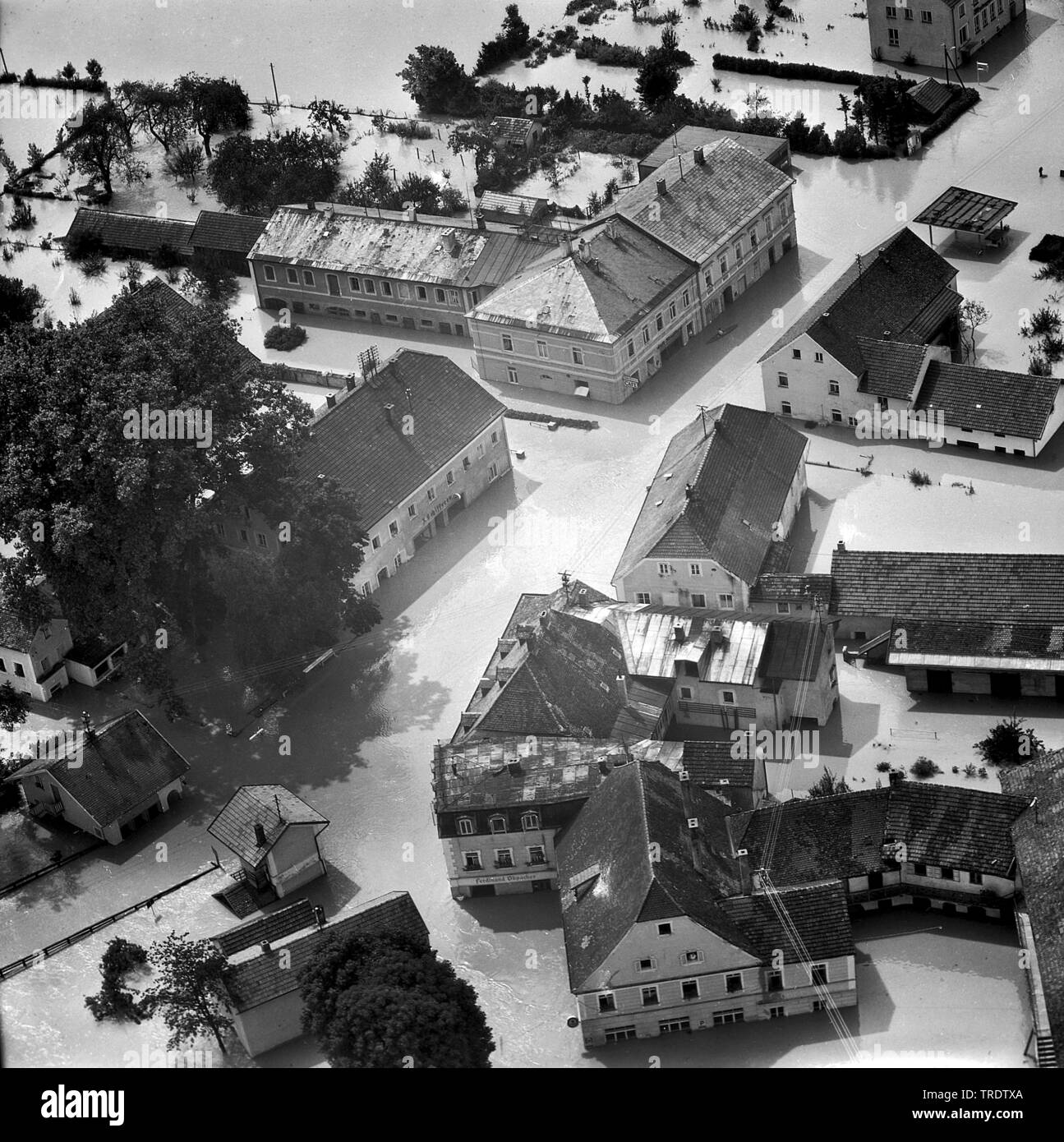 Diluvio nell area di Sulbach/Inn, foto aerea dell'anno 1959, in Germania, in Baviera, Niederbayern, Bassa Baviera, Sulzbach am Inn Foto Stock