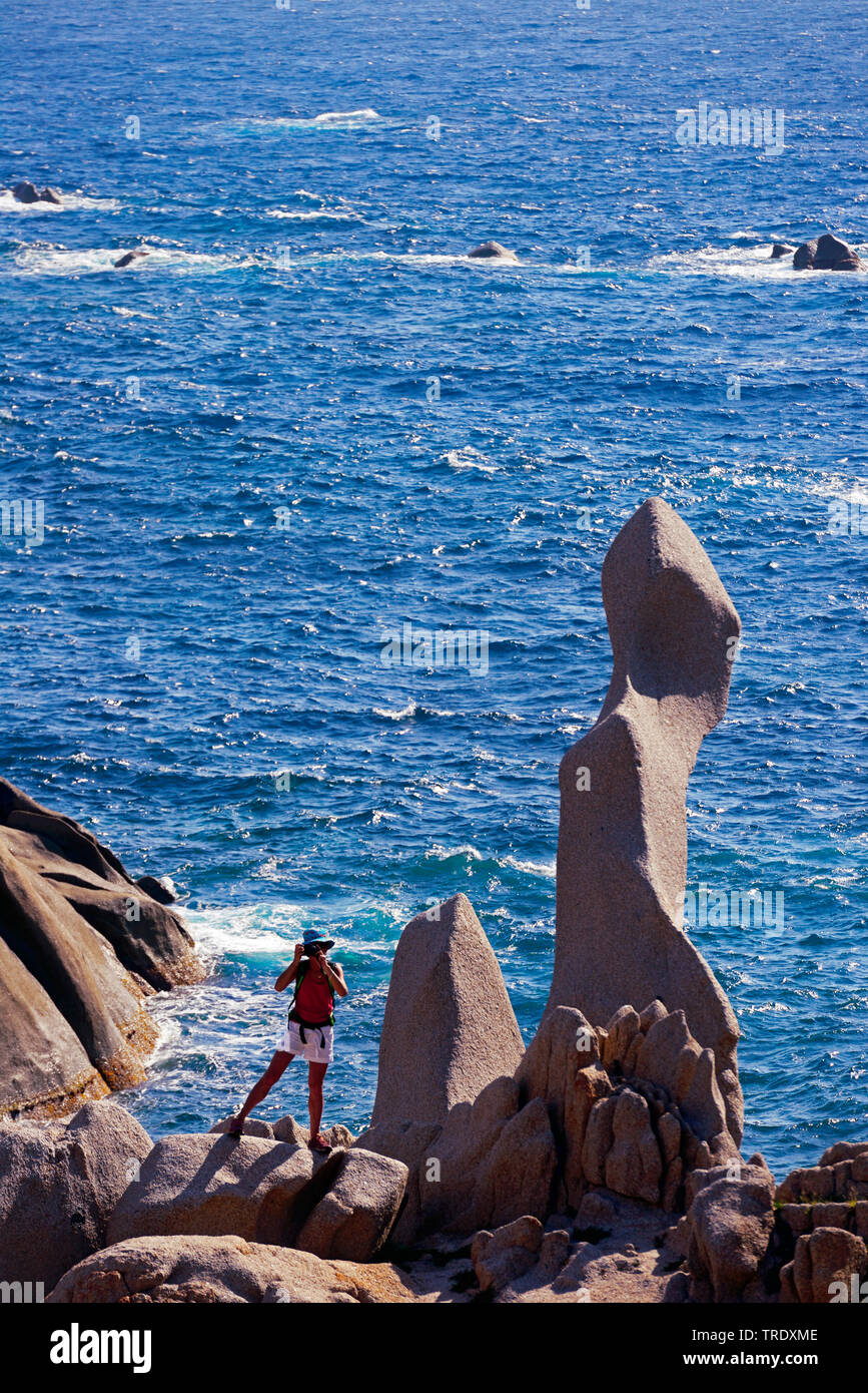 Strana formazione rocciosa di Capo Testa, Italia, Sardegna, Santa Teresa di Gallura Foto Stock