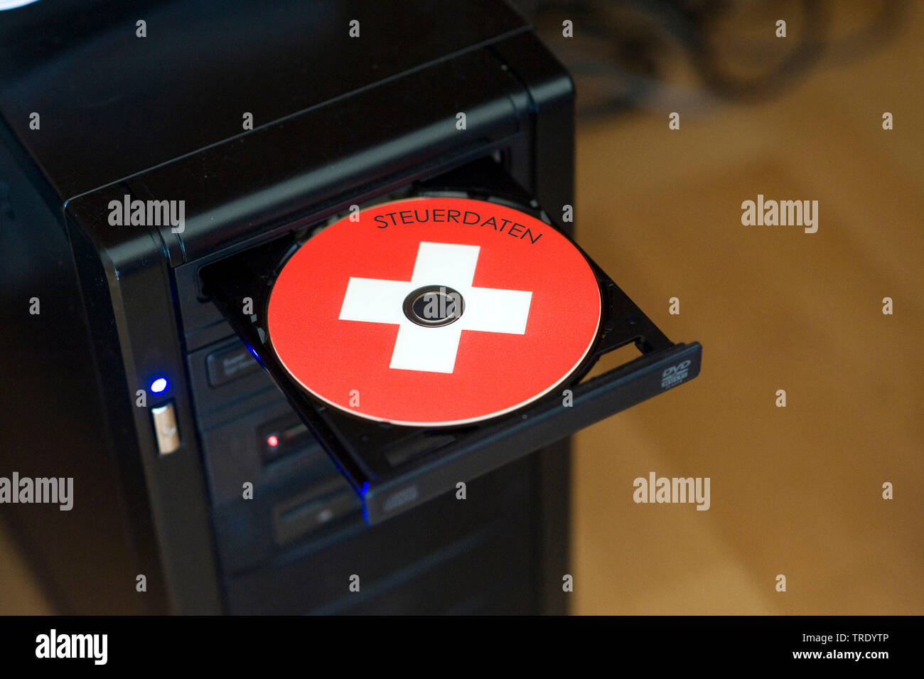 Swiss CD dati simbolico per l'evasione fiscale Foto Stock