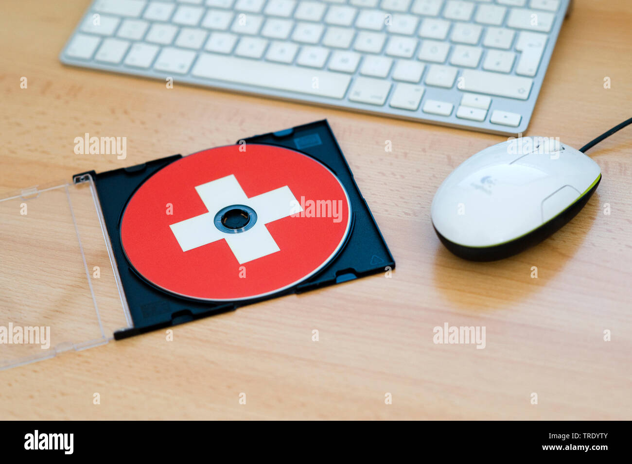 Swiss CD dati simbolico per l'evasione fiscale Foto Stock