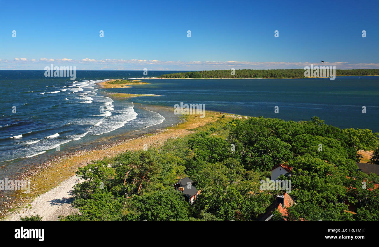 Vista dal faro Lange Erik ad est, Svezia, Oeland Foto Stock