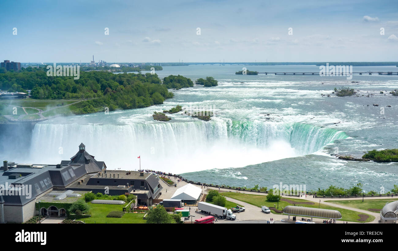 Incredibili Cascate del Niagara visto dal lato canadese, Canada Foto Stock