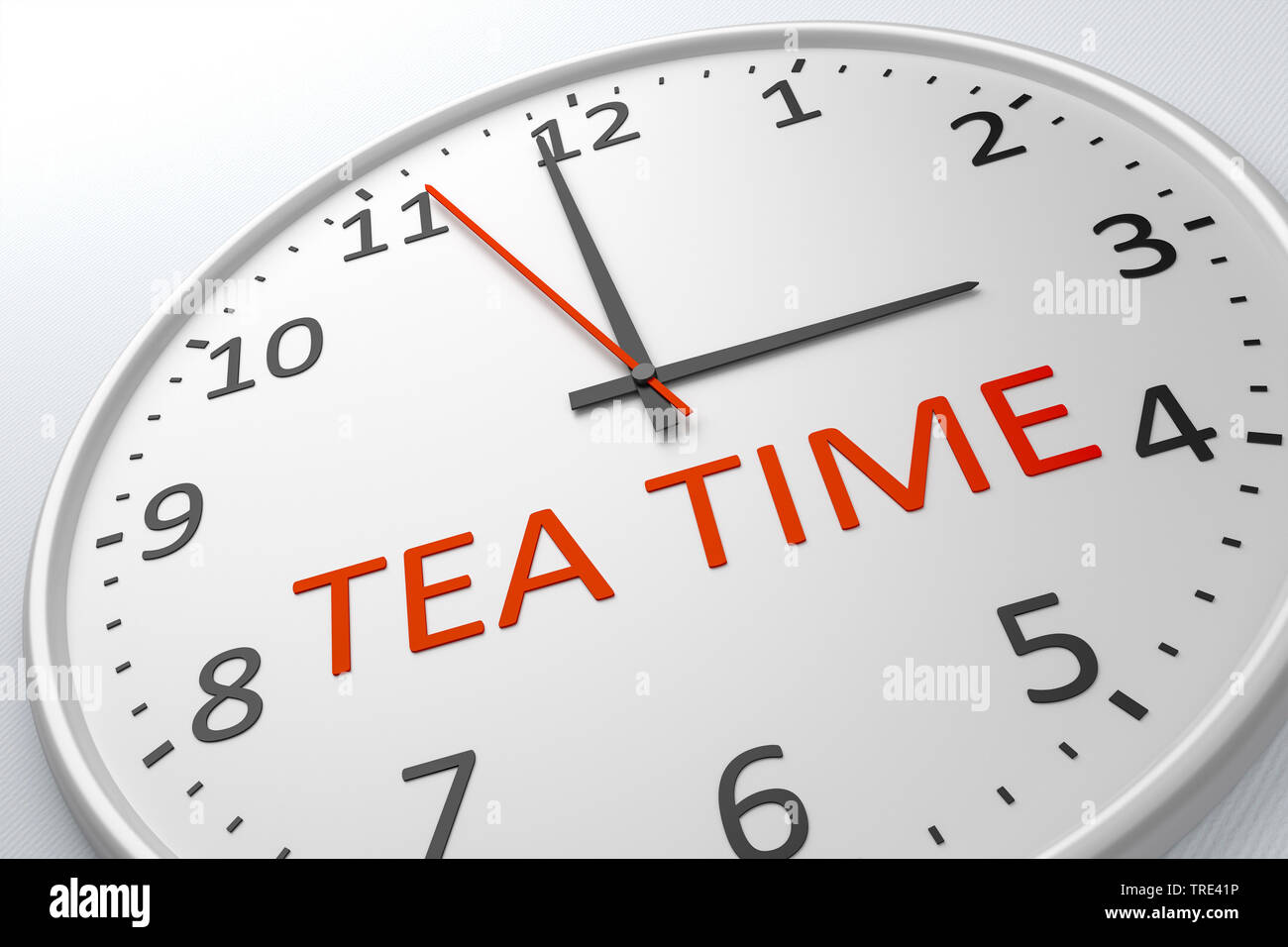 Lettering clock tea time Foto Stock