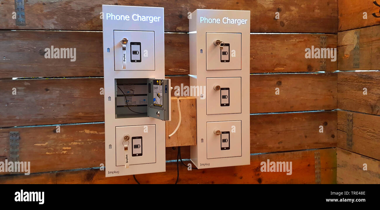 Telefono pubblico caricabatterie, Paesi Bassi Foto Stock