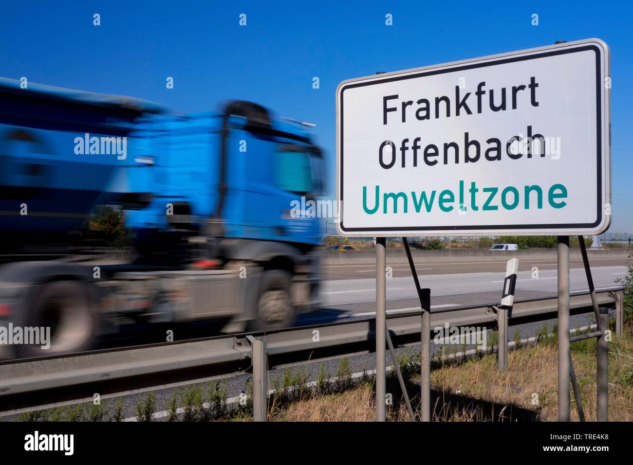 Zona ambientale a un'autostrada Frankfurt Offenbach, Germania, Hesse Foto Stock