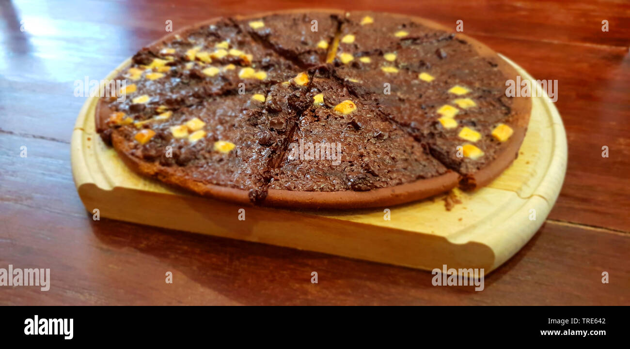 pizza al cioccolato Foto Stock