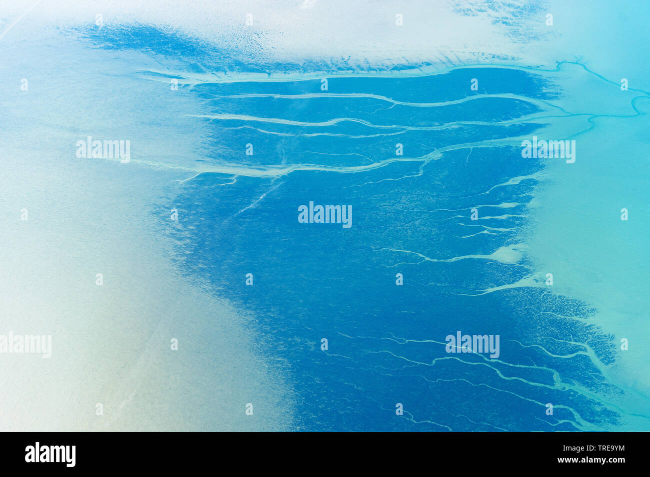Vista aerea del Mare del Nord, Germania, Schleswig-Holstein, Frisia settentrionale Foto Stock
