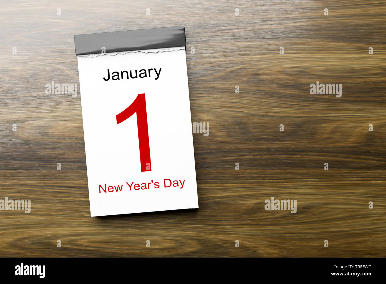 A strappo lettering calendario 1 gennaio - Capodanno Foto Stock