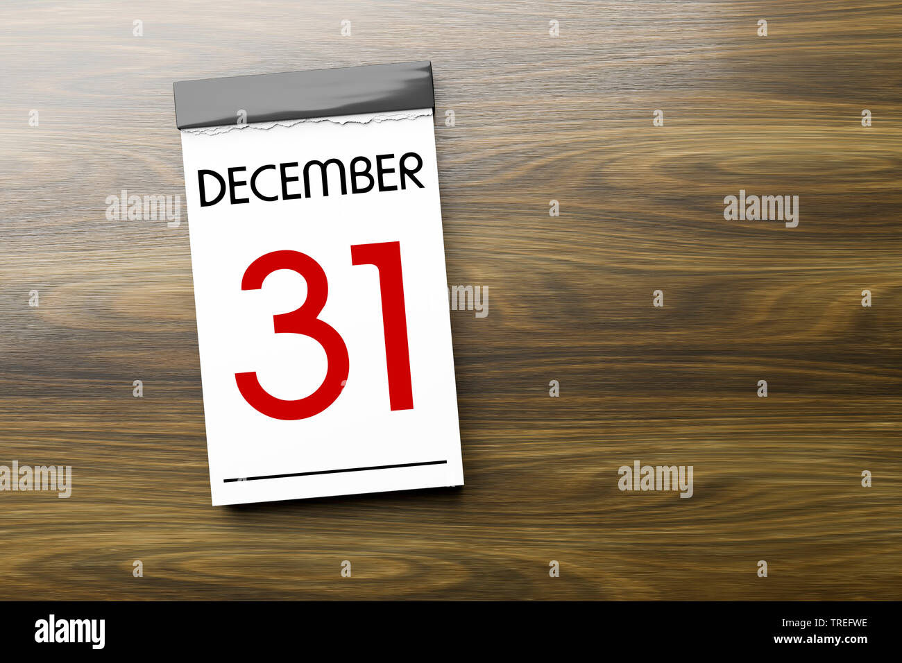 A strappo lettering Calendario Dicembre 31 Foto Stock