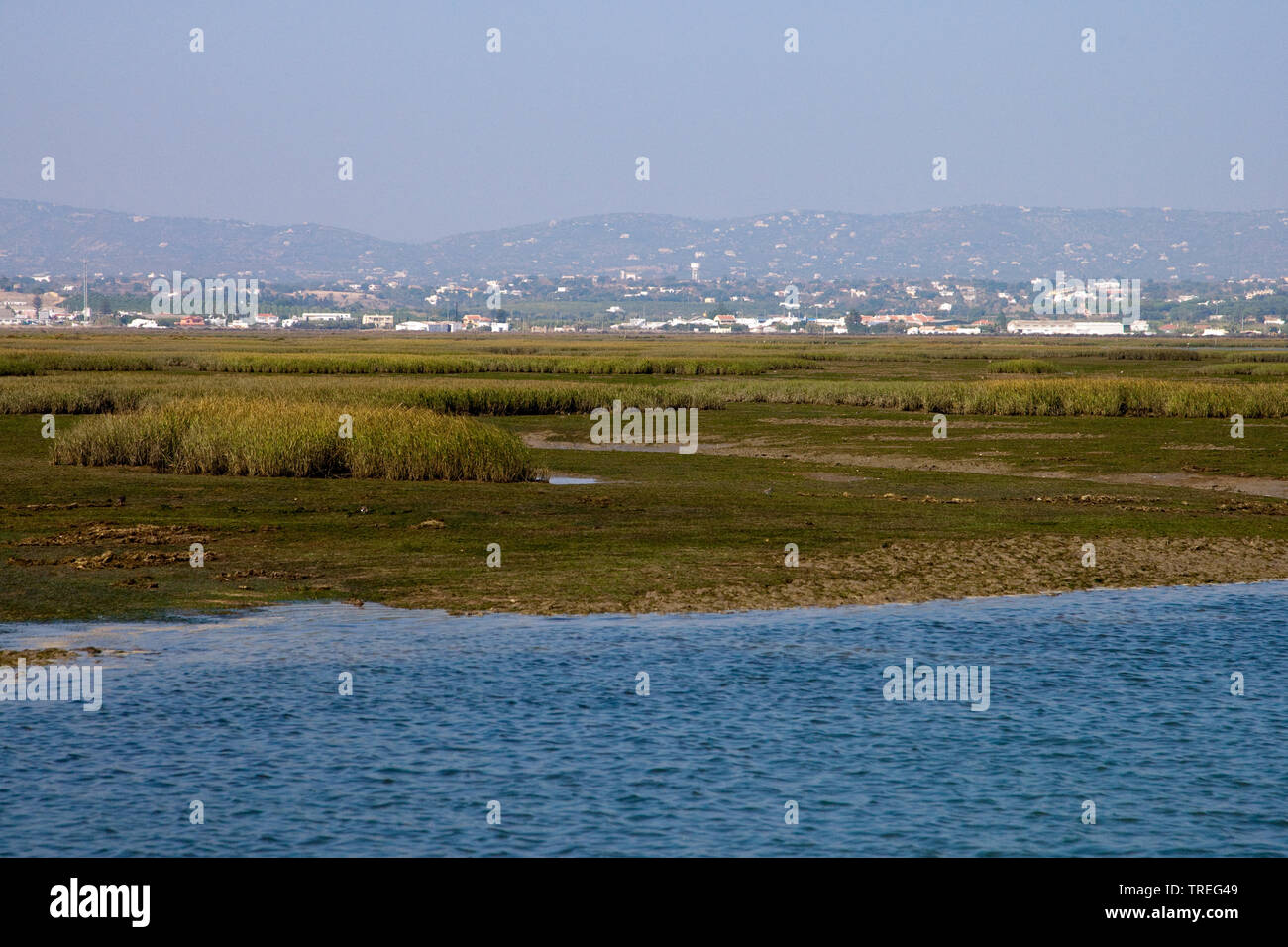 Ria Formosa lagoon, Portogallo, Parque Natural da Ria Formosa Foto Stock