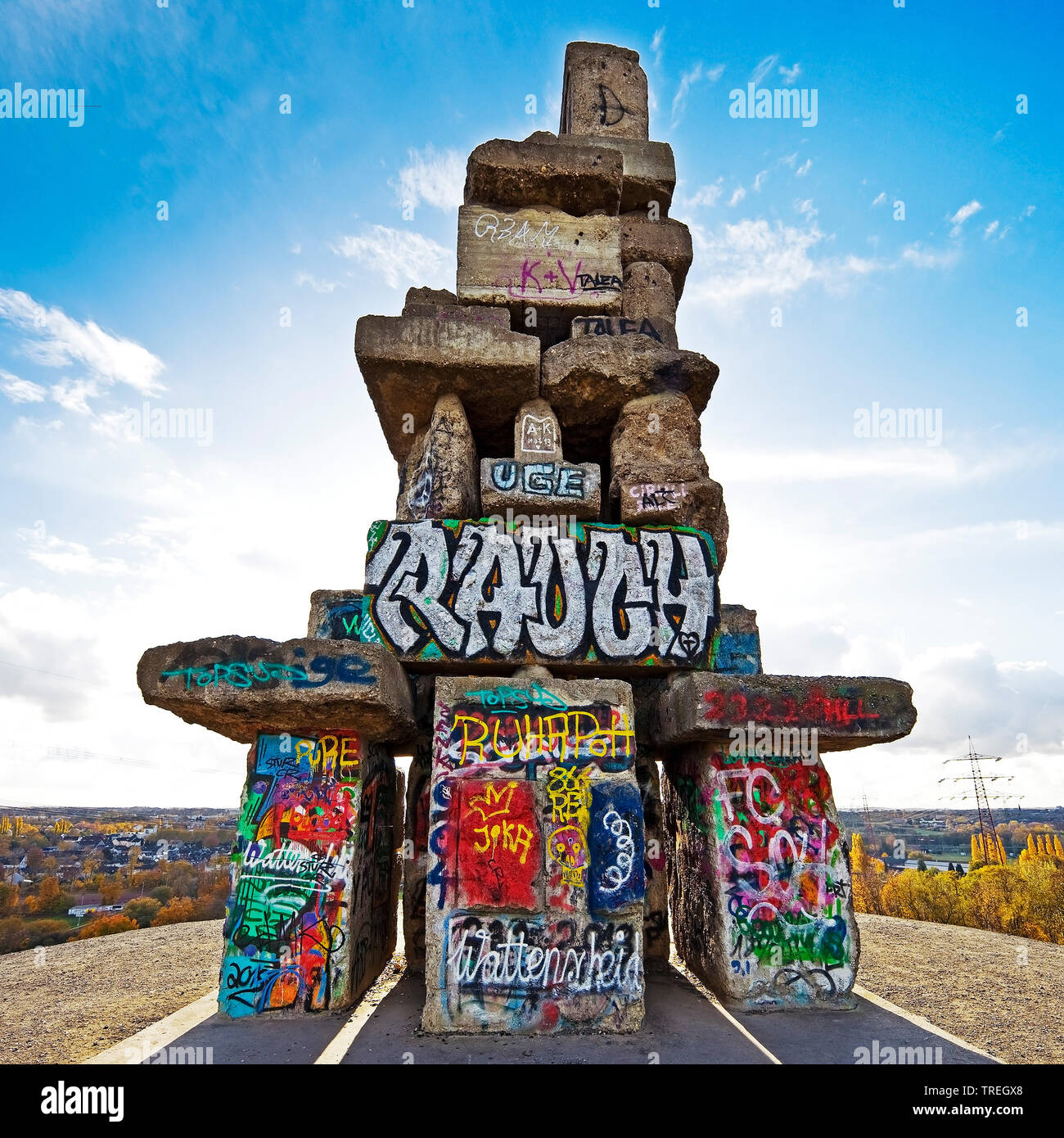 Graffiti sulle scale del cielo, bottino suggerimento Reno Elba, in Germania, in Renania settentrionale-Vestfalia, la zona della Ruhr, Gelsenkirchen Foto Stock