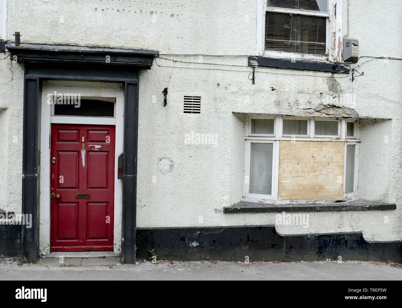 Un edificio in disuso sul colorante House Lane a New Mills, Derbyshire. Foto Stock