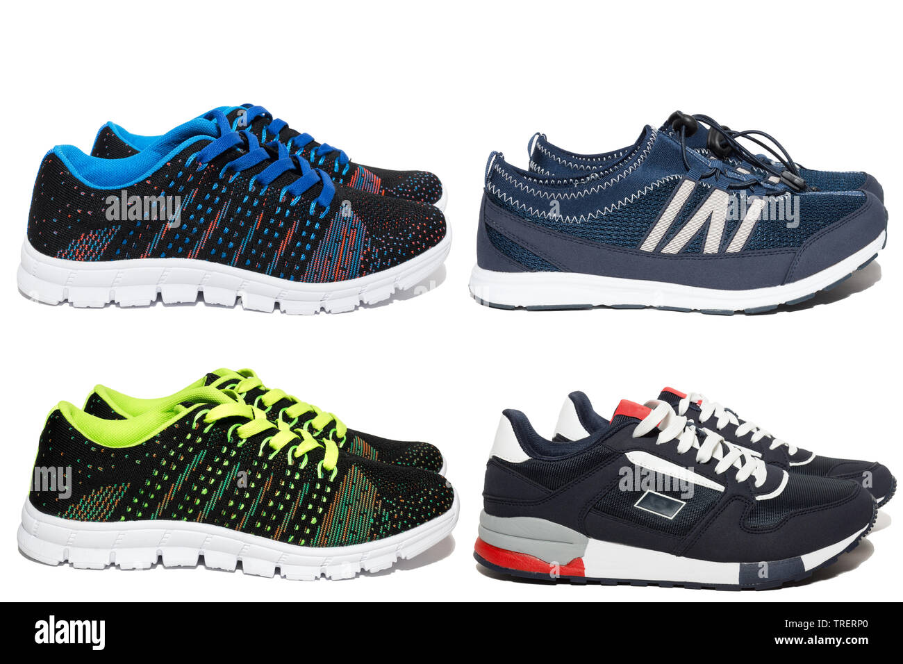 Nuova scarpa da corsa isolato su sfondo bianco con tracciato di ritaglio Foto Stock