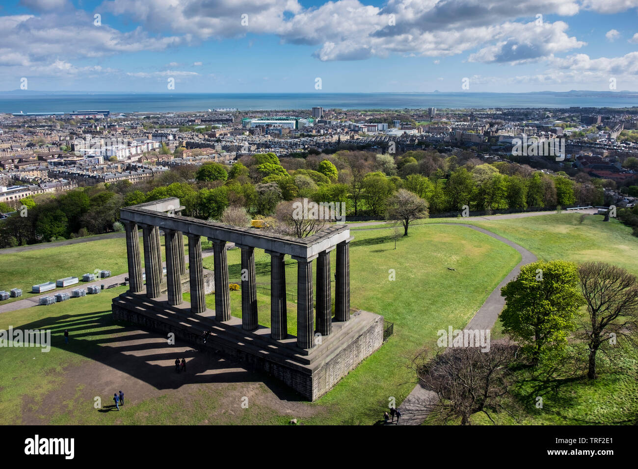 Calton Hill pilastri monumento Foto Stock