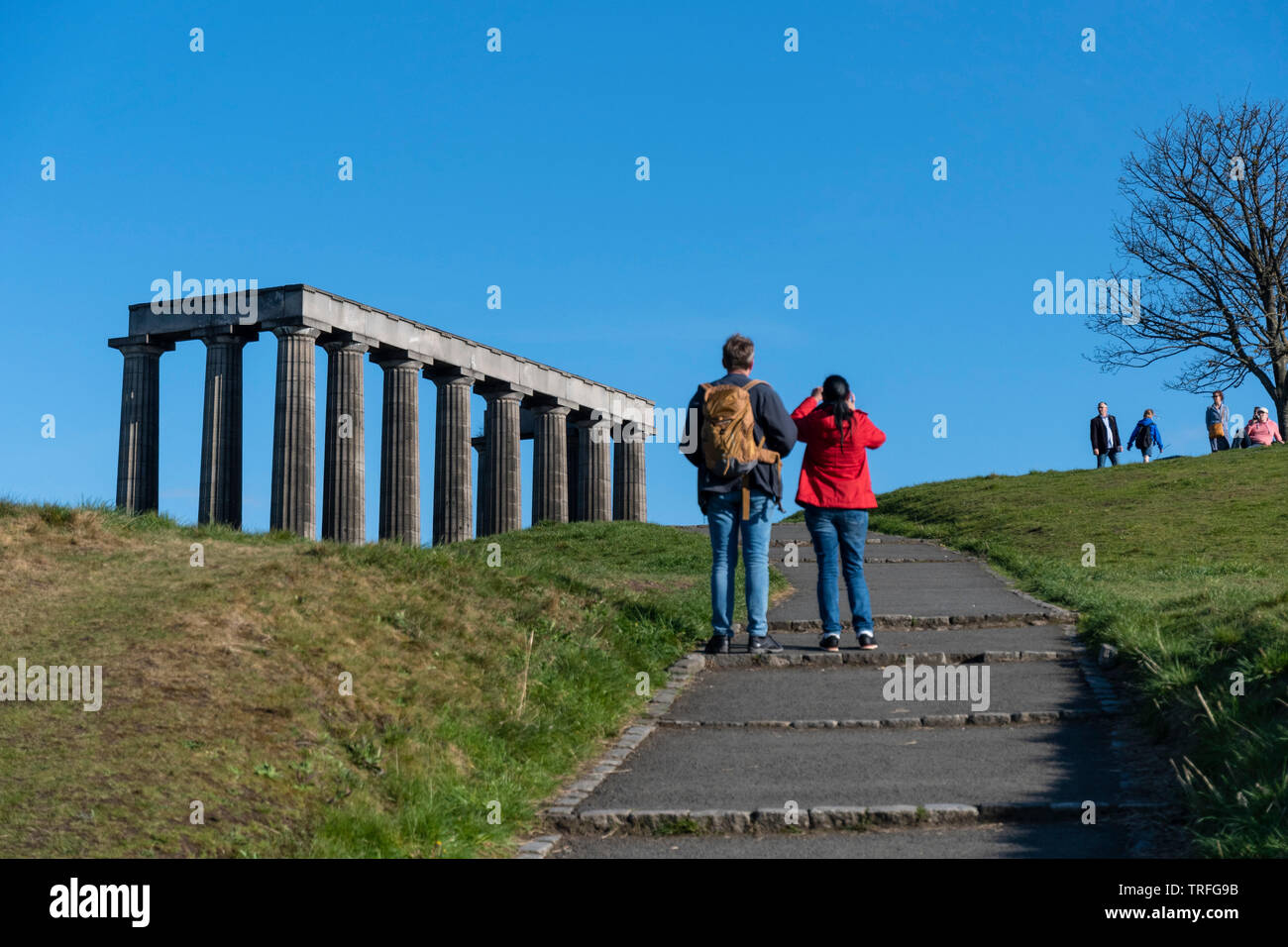 Pilastri del Monumento Nazionale di Scozia, Calton Hill, Edimburgo Foto Stock