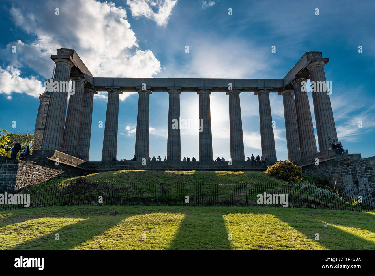 Pilastri del Monumento Nazionale di Scozia, Calton Hill, Edimburgo Foto Stock