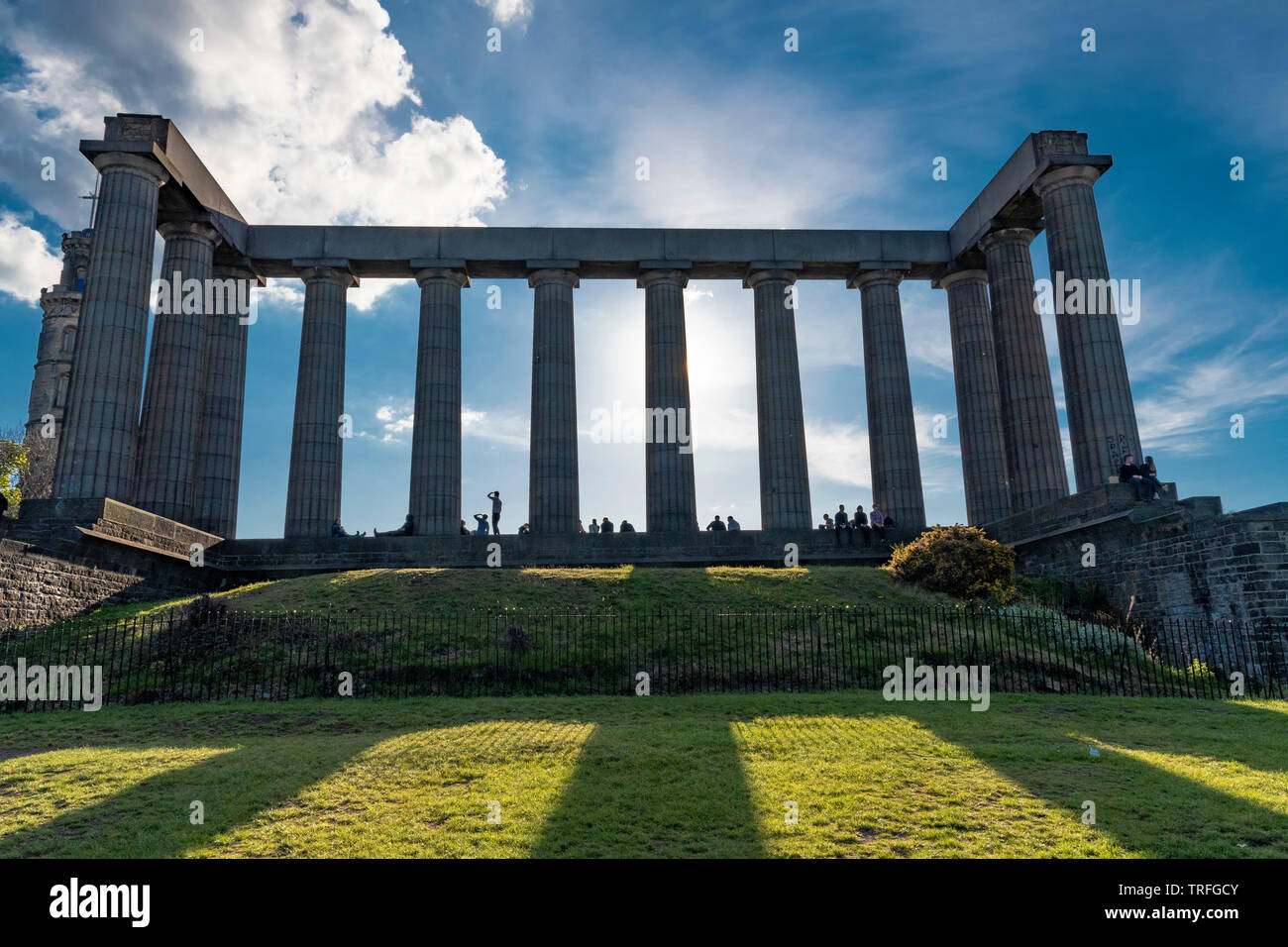Pilastri del Monumento Nazionale di Scozia, Calton Hill, Edimburgo Foto Stock