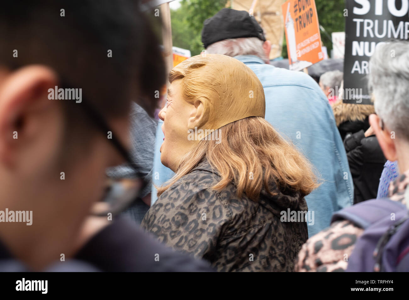 04 giugno 2019 Londra Uk Trump protesta nel centro di Londra Foto Stock