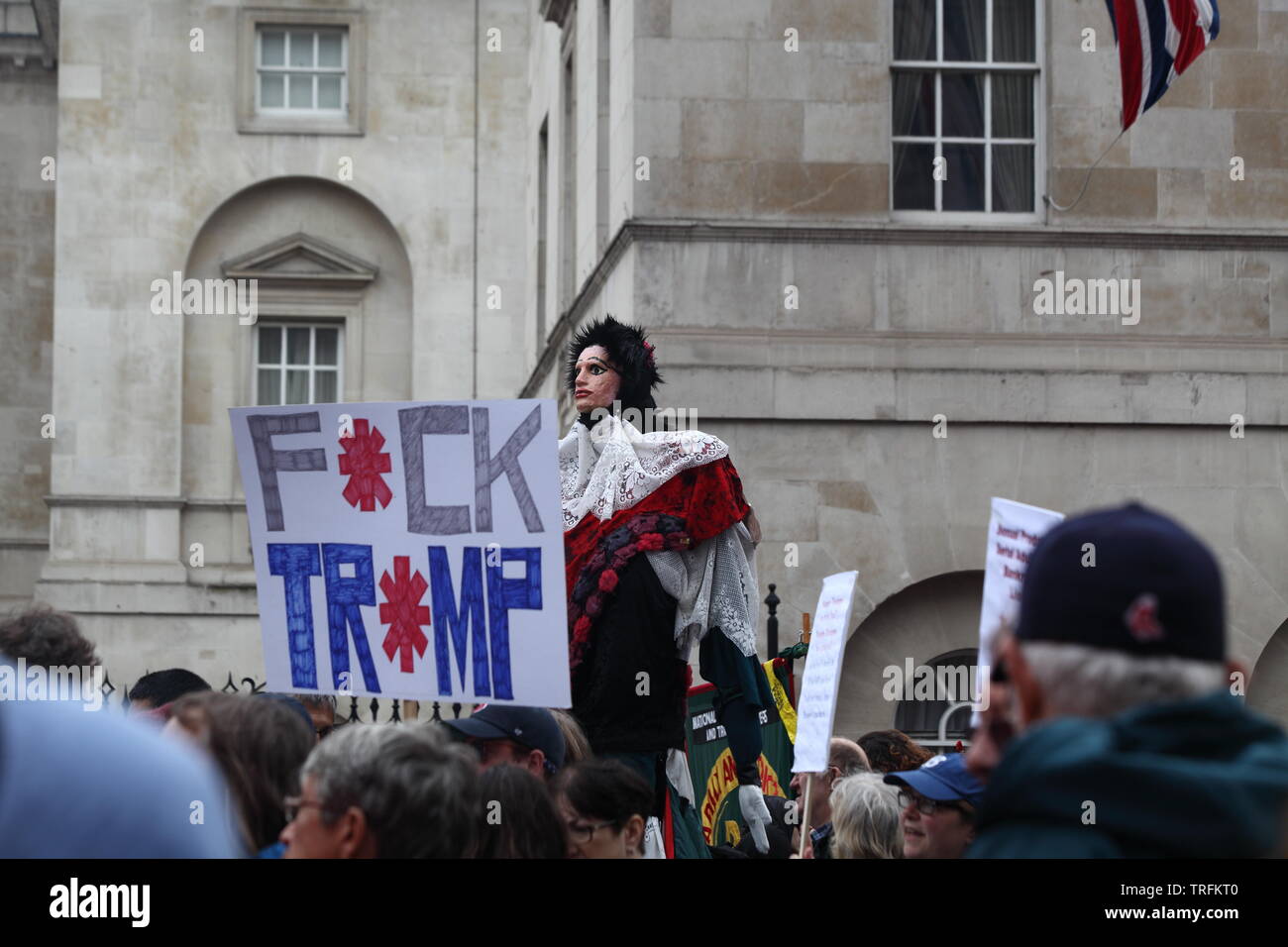 04 giugno 2019 Londra Uk Trump protesta nel centro di Londra Foto Stock
