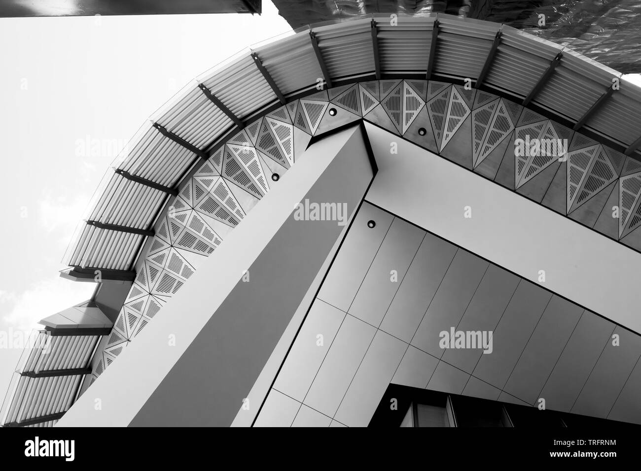 Dettagli in bianco e nero di una nuova torre di uffici a Sydney, in Australia. Foto Stock
