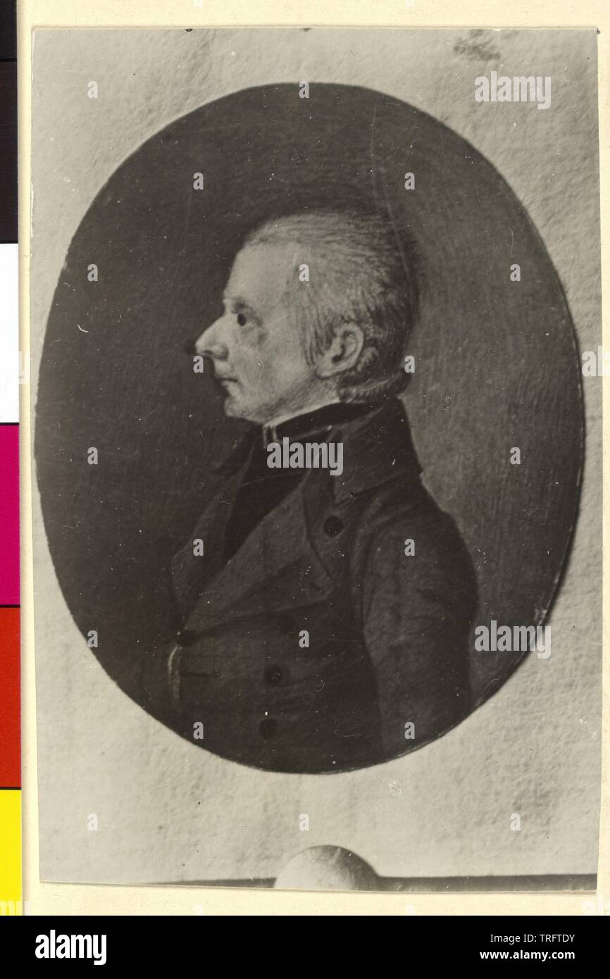 Host, Nikolaus Thomas, picture (quasi a metà lunghezza figura, profilo sinistro), fotografia basata sulla pittura (clarion vecchio catalogo carta dal 1928 nel dominio della Familie Rasic in Zagabria), di forma ovale, Additional-Rights-Clearance-Info-Not-Available Foto Stock