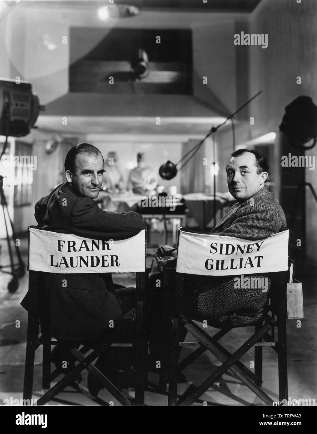FRANK LAUNDER e Sidney Gilliat sul set di colore verde per pericolo 1946 Direttore Sidney Gilliat produttore Frank Launder singole immagini / Generale distributori di film (GFD) Foto Stock