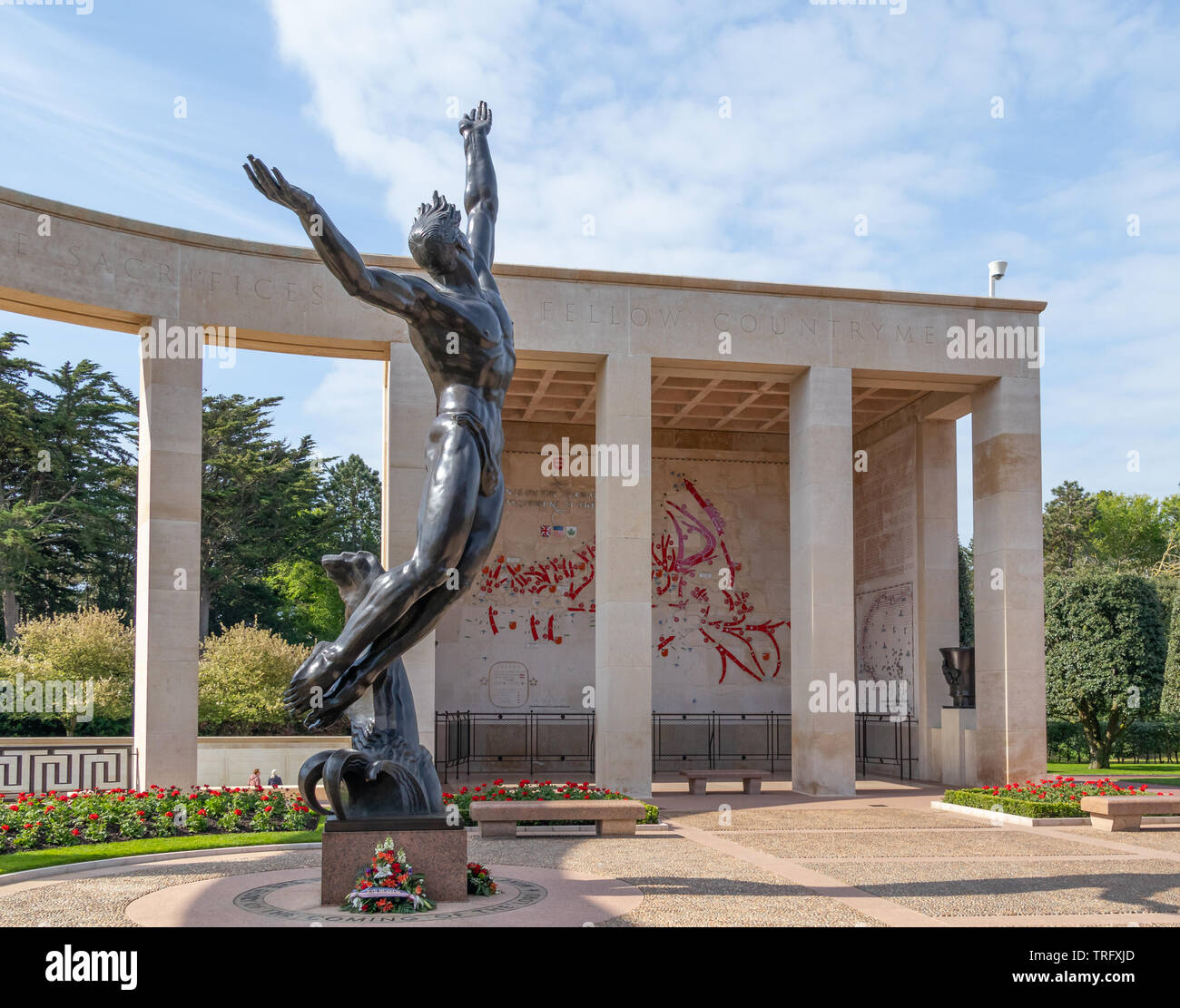 Colleville sur Mer, Francia - 6 Maggio 2019: Normandia Cimitero e memoriale americano nei pressi del villaggio di Colleville sur Mer Calvados In Normandia Francia. Foto Stock