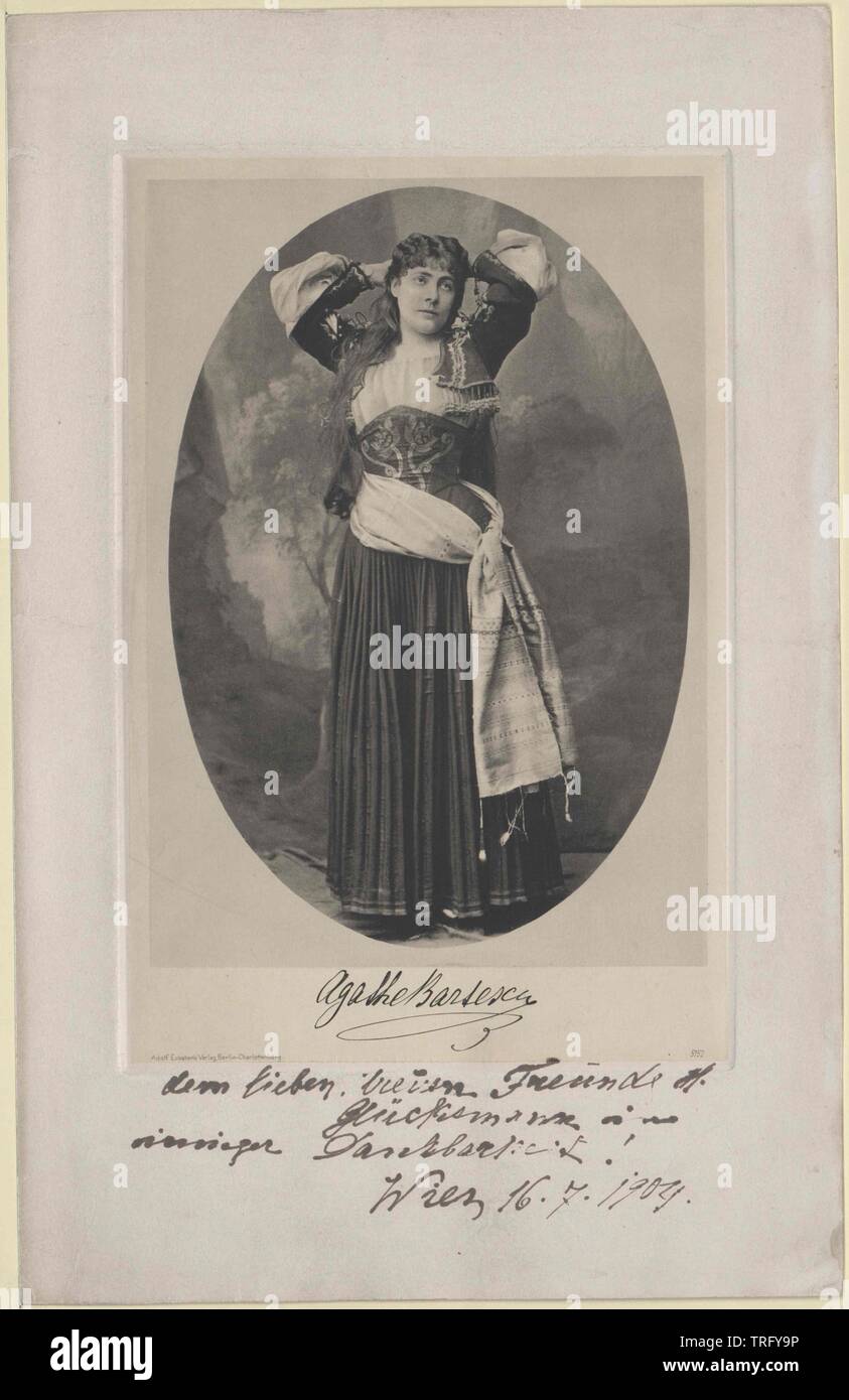 Barsescu, Agata, attrice, 1883-1890 al Burgtheater di Vienna (austriaco Teatro nazionale), , Additional-Rights-Clearance-Info-Not-Available Foto Stock