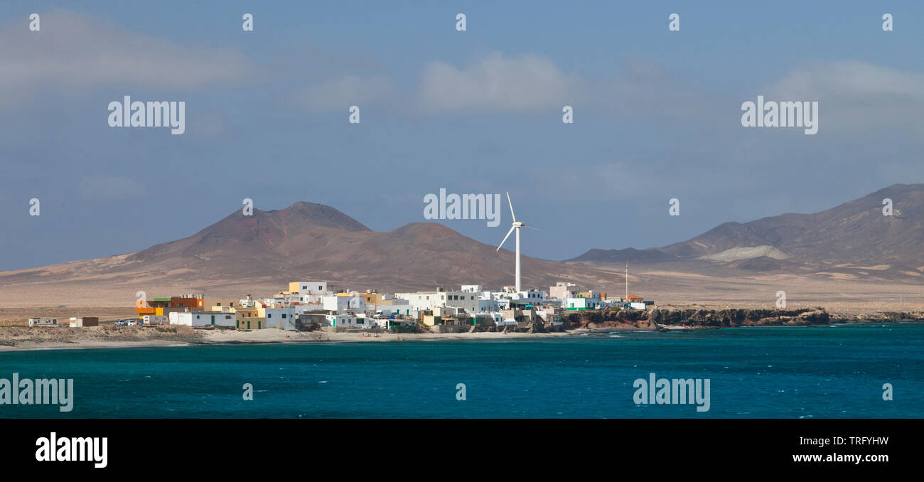 Pueblo El Puertito de la Cruz. Península de Jandia. Isla Fuerteventura. Provincia di Las Palmas. Islas Canarias. España Foto Stock